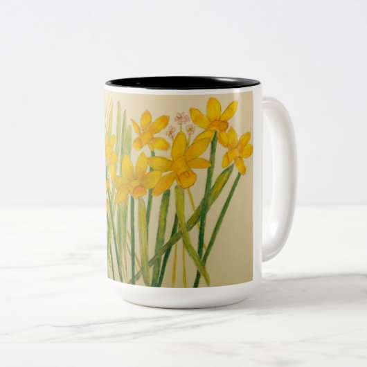 Een gastheer van Daffodils Tweekleurige Koffiemok (Voorkant rechts)