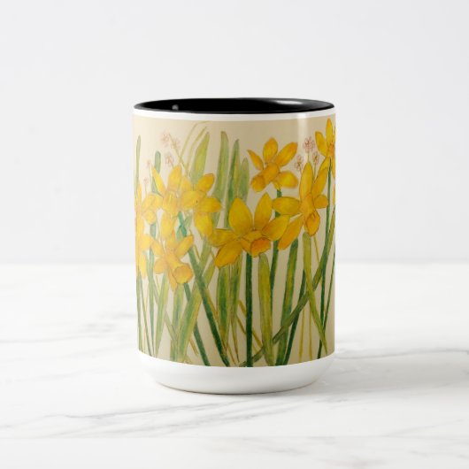 Een gastheer van Daffodils Tweekleurige Koffiemok (Center)