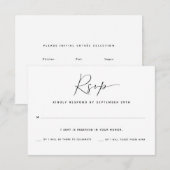 Eén gasttelling | Maaltijdkeuze RSVP-kaart RSVP Kaartje (Voorkant / Achterkant)