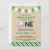 Eén gat | Golf 1st Birthday Par-t-shirt Kaart (Voorkant)