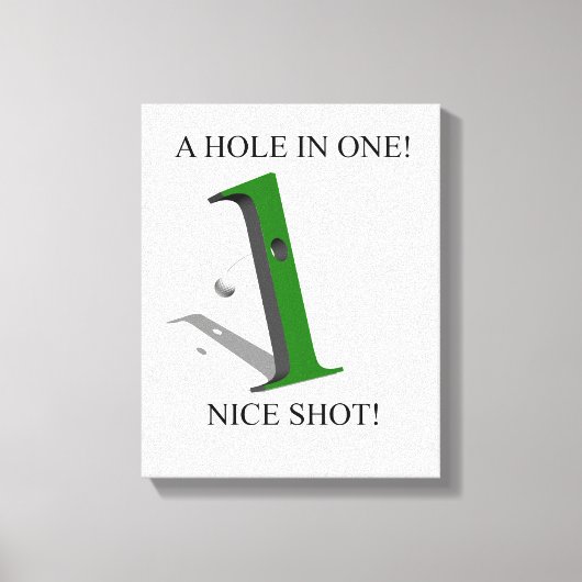 Een gat in één Golfbal Canvas Afdruk (Voorkant)