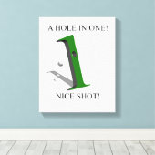Een gat in één Golfbal Canvas Afdruk (Insitu (Houten vloer))