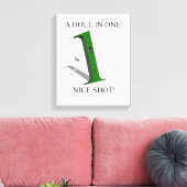 Een gat in één Golfbal Canvas Afdruk (Insitu (Woonkamer))