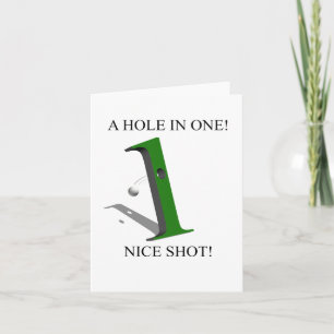Een gat in één Golfbal Kaart