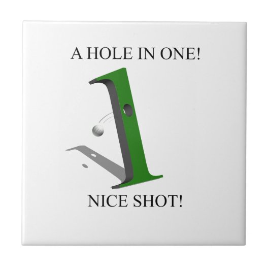 Een gat in één Golfbal Tegeltje (Voorkant)