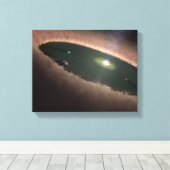 Een gat in een protoplanetaire, of planeet-vormend canvas afdruk (Insitu (Houten vloer))