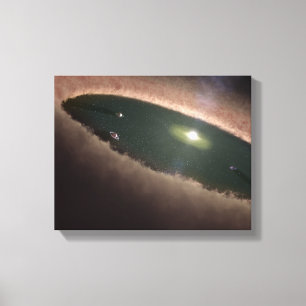 Een gat in een protoplanetaire, of planeet-vormend canvas afdruk