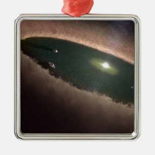 Een gat in een protoplanetaire, of planeet-vormend metalen ornament