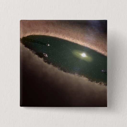 Een gat in een protoplanetaire, of planeet-vormend vierkante button 5,1 cm (Voorkant)