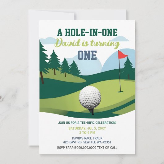 Een gat in een T-shirt-Rific golfverjaardag Kaart (Voorkant)