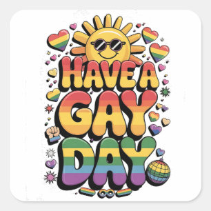 Een Gay Day LGBT Pride Maand Vierkante Sticker