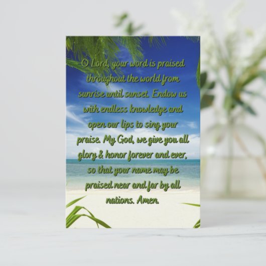 Een gebed dat God Glory Wenskaart geeft Kaart (Staand voorkant)