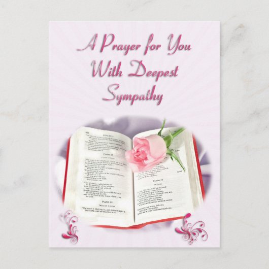 Een gebed dat met diepste sympathie komt briefkaart (Voorkant)
