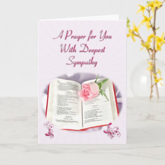 Een gebed met diep medeleven kaart (Gele Bloem)