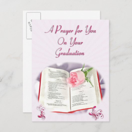 Een gebed om Afstuderen Aankondigingskaart (Voorkant / Achterkant)