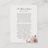 Een gebed tot de heilige Theresia van Lisieux, Kaa Plaatskaartje (Achterkant)