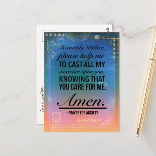 Een gebed voor angst Briefkaart (Voorkant / Achterkant in situ)