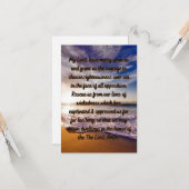 Een gebed voor de levering van gezaagd Wenskaart Kaart (Voorkant / Achterkant in situ)