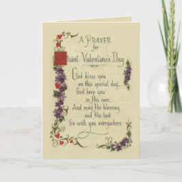 Een gebed voor de St. Valentijnsdag Vintage Feestdagen Kaart