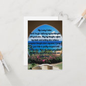 Een gebed voor een positief denkend Wenskaart Kaart (Voorkant / Achterkant in situ)