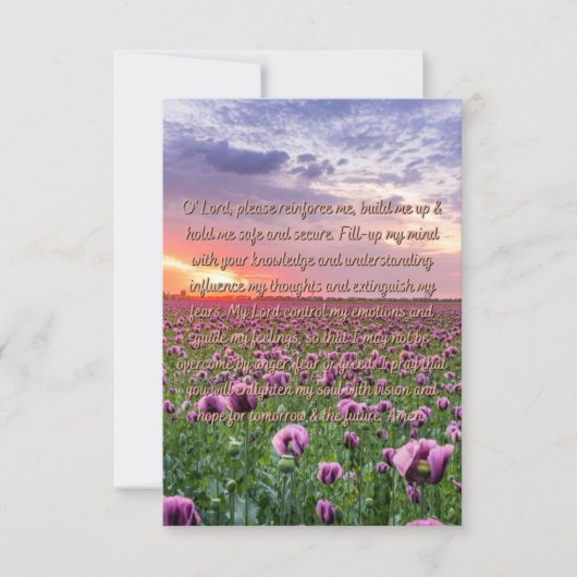 Een gebed voor het dagelijkse begrip van een vlakk kaart (Voorkant)