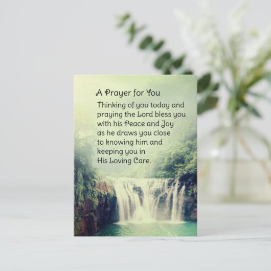 Een gebed voor je mooie Natuur waterval Briefkaart (Staand voorkant)