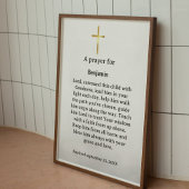 Een gebed voor kind Baptisme Religieus Christelijk Poster
