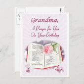 Een gebed voor oma op haar verjaardag briefkaart (Voorkant / Achterkant)