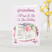 Een gebed voor oma op haar verjaardag kaart (Gele Bloem)