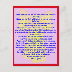 Een gebed voor onze soldaten briefkaart