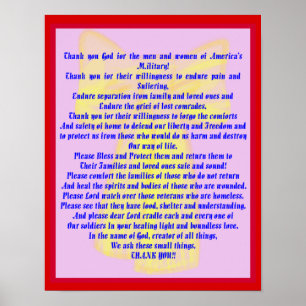 Een gebed voor onze soldaten poster