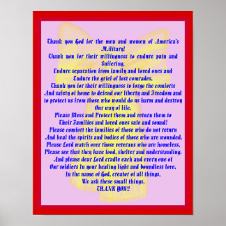 Een gebed voor onze soldaten poster