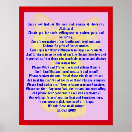 Een gebed voor onze soldaten poster (Voorkant)