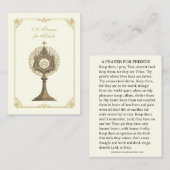 EEN GEBED VOOR PRIESTERS KATHOLIEKE RELIGIEUZE PLAATSKAARTJE (Voorkant / Achterkant)