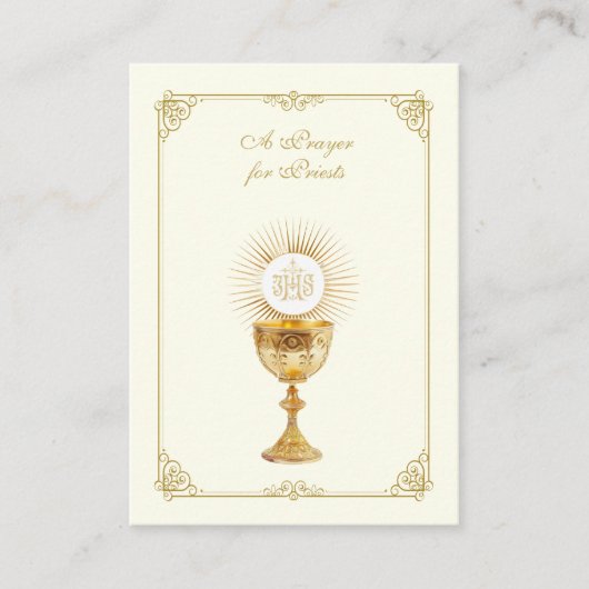 EEN GEBED VOOR PRIESTERS KATHOLIEKE RELIGIEUZE PLAATSKAARTJE (Voorkant)