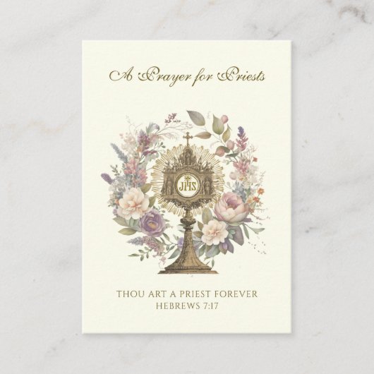 EEN GEBED VOOR PRIESTERS KATHOLIEKE RELIGIEUZE PLAATSKAARTJE (Voorkant)