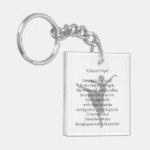 Een gebeddengoed van een denker sleutelhanger (Voorkant Links)