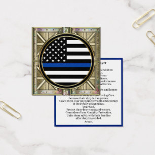 Een gebeden van een politieagent vierkante visitekaartjes