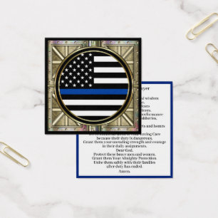 Een gebeden van een politieagent vierkante visitekaartjes