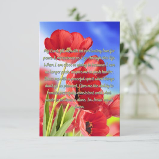 Een gebeden voor vrede en persistentie platte groe kaart (Staand voorkant)