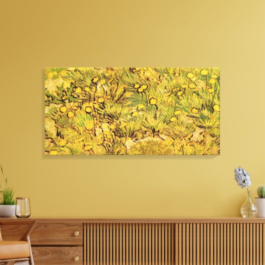 Een gebied van Gele Bloemen door Vincent van Gogh Canvas Afdruk (Insitu (Woonkamer))