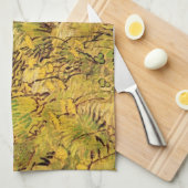 Een gebied van Gele Bloemen door Vincent van Gogh Theedoek (Quarter Fold)