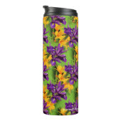 Een gebied van Paars en goud: Irises en Liles Thermosbeker (Geroteerd rechts)