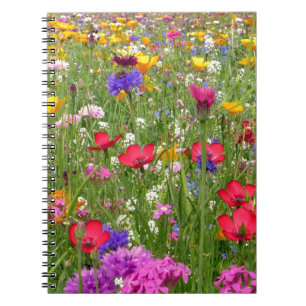 Een gebied voor kleurrijke Natuur van wilde bloeme Notitieboek