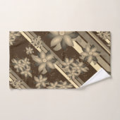 Een gebloemde handdoek set met chocolade bruin (Handdoek)
