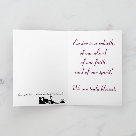 Een gebluste Pasen Feestdagen Kaart (Binnen)