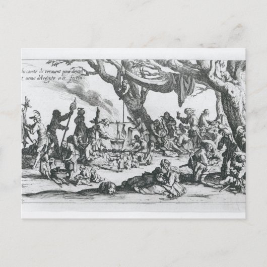 Een geboorte in een zigeunerkamp briefkaart (Voorkant)