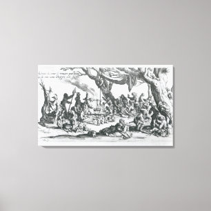 Een geboorte in een zigeunerkamp canvas afdruk