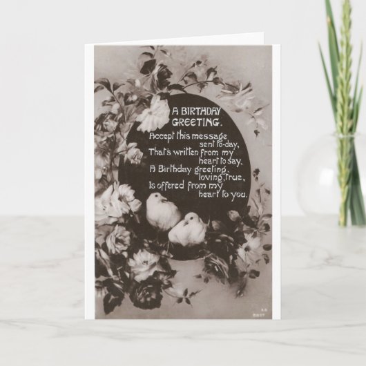 Een geboorthday Greeting Doves Kaart (Voorkant)