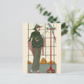 Eén geborduurd Sleeve van George Barbier Briefkaart (Staand voorkant)